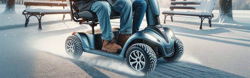 Scootmobiel met Winterbanden