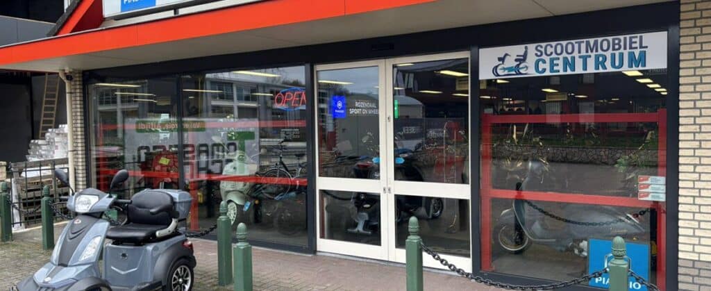 scootmobiel centrum Ermelo - Harderwijk voorkant van de winkel - showroom