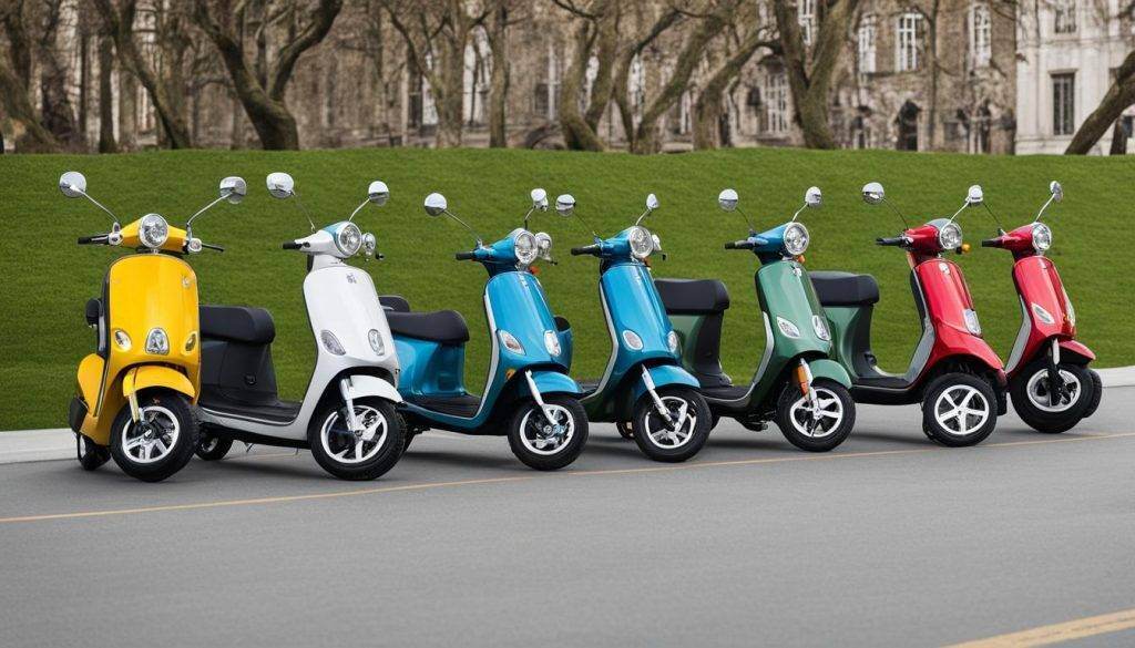 Diverse soorten scootmobielen voor mobiliteit