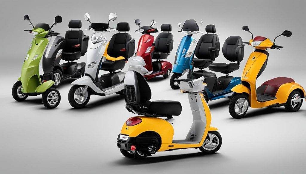 Verschillende soorten scootmobielen