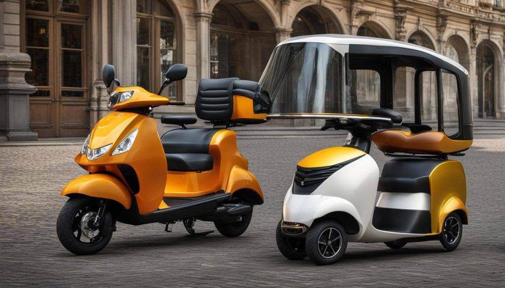 Verschillende typen scootmobielen