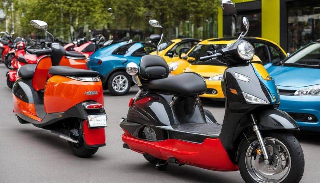 Verschillende typen scootmobielen