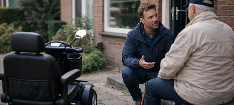 Adviseur komt aan huis voor scootmobiel proefrit in Tilburg