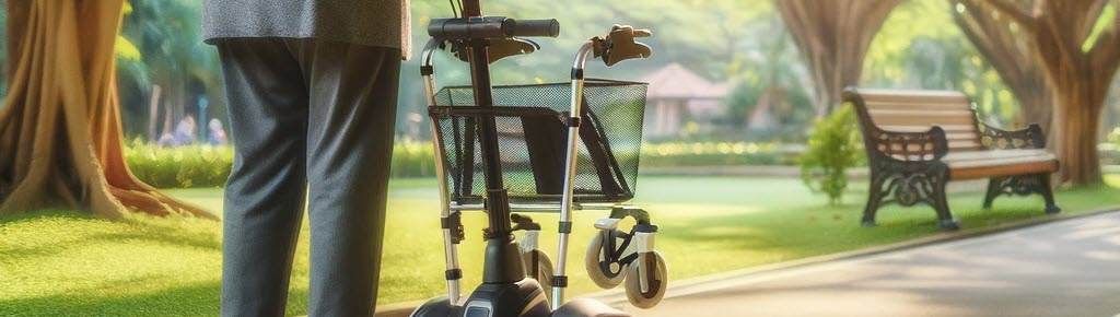 voorbeeld van een Scootmobiel met rollatordrager