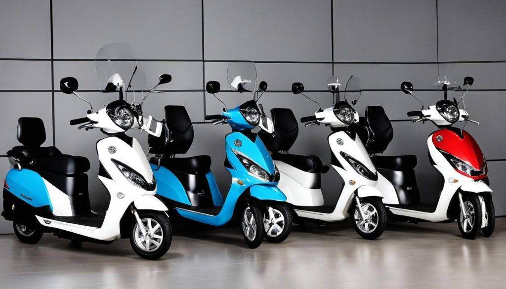 diverse scootmobiel modellen