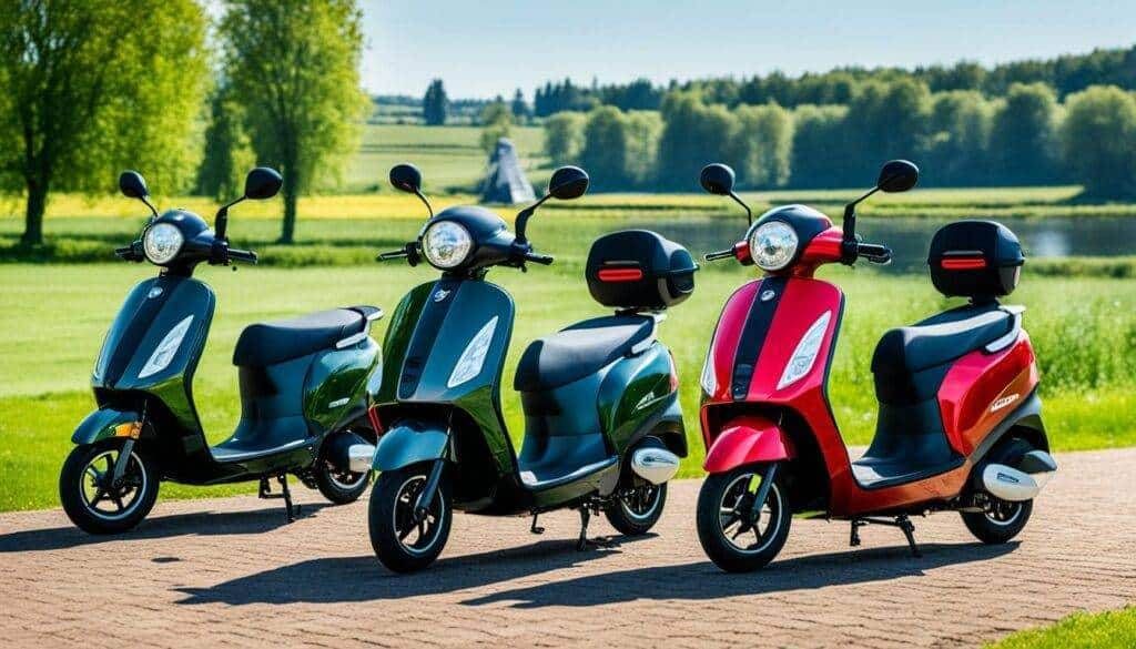 Diverse scootmobiel modellen in Nederland