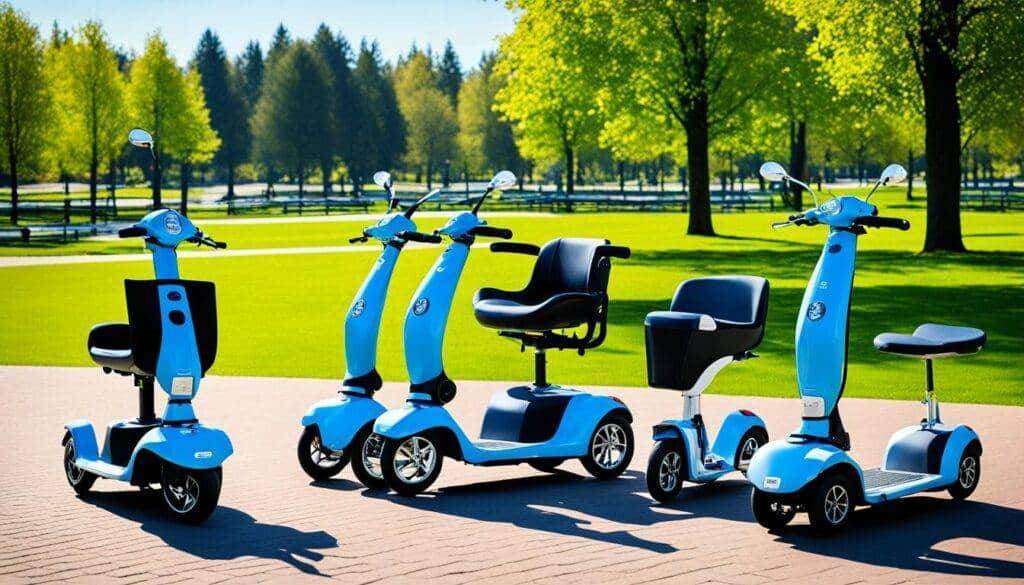 verschillende soorten scootmobielen