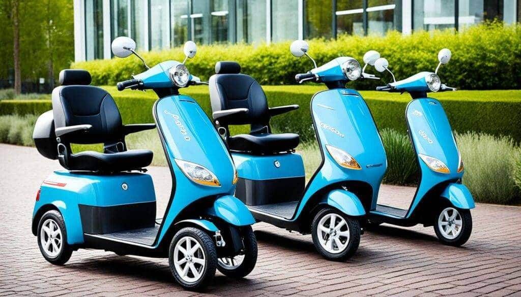 Verscheidenheid aan scootmobielen