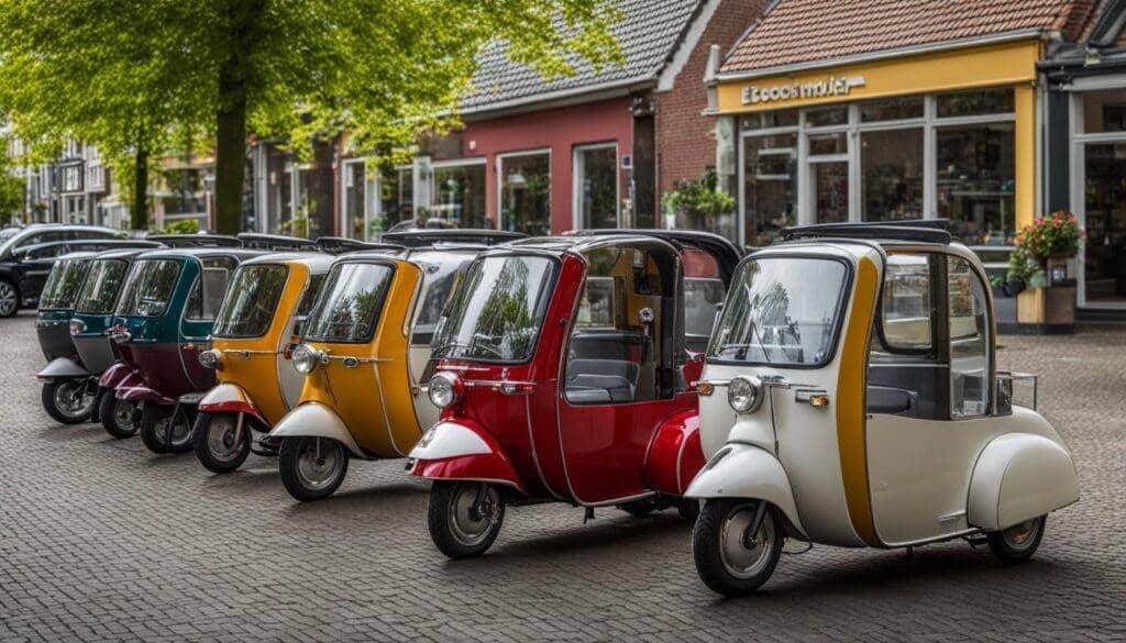 Verschillende modellen scootmobielen