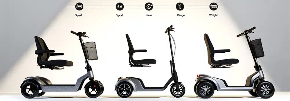 Drie beste opvouwbare scootmobielen naast elkaar vergeleken op actieradius, snelheid en gewicht