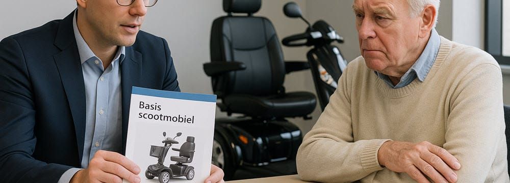 Gemeenteambtenaar wijst op goedkopere scootmobiel op folder