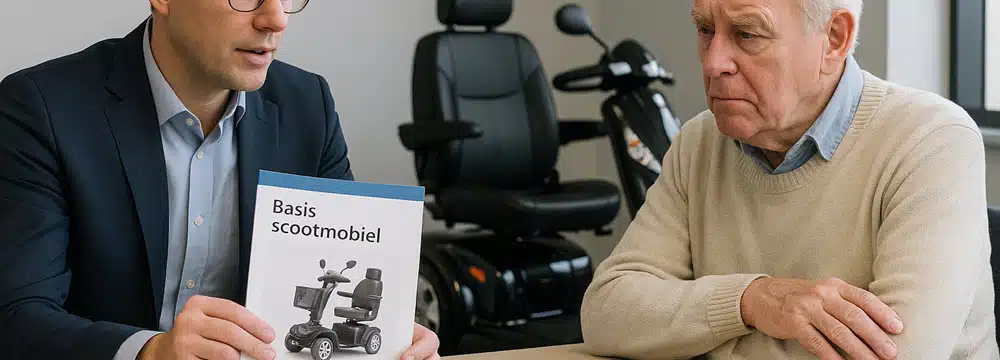 Gemeenteambtenaar wijst op goedkopere scootmobiel op folder