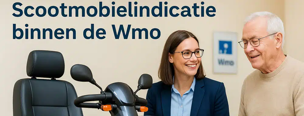 Wmo-consulent en cliënt bespreken de juiste scootmobiel tijdens een indicatiegesprek