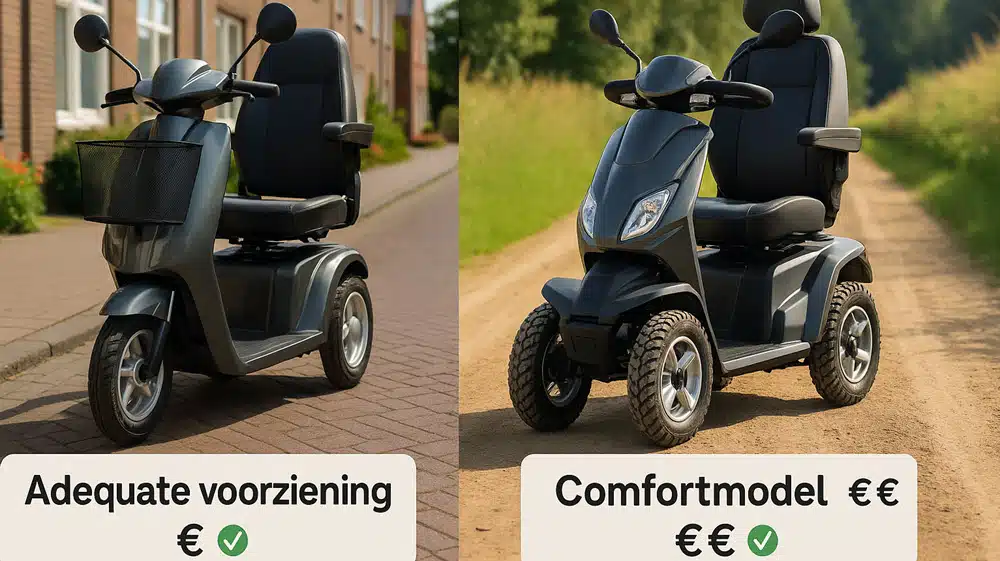 Vergelijking tussen passende en doelmatige scootmobiel voor PGB-aanvraag