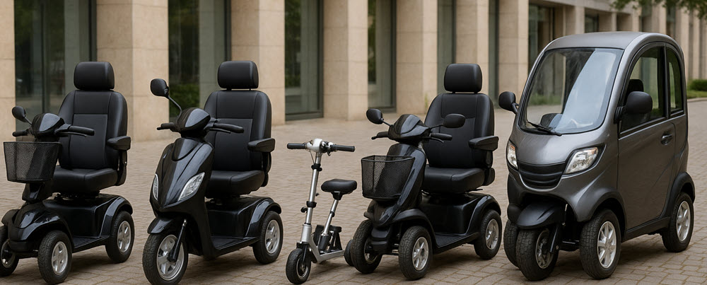 Overzicht populaire scootmobielen voor ouderen in 2025, inclusief overdekte modellen