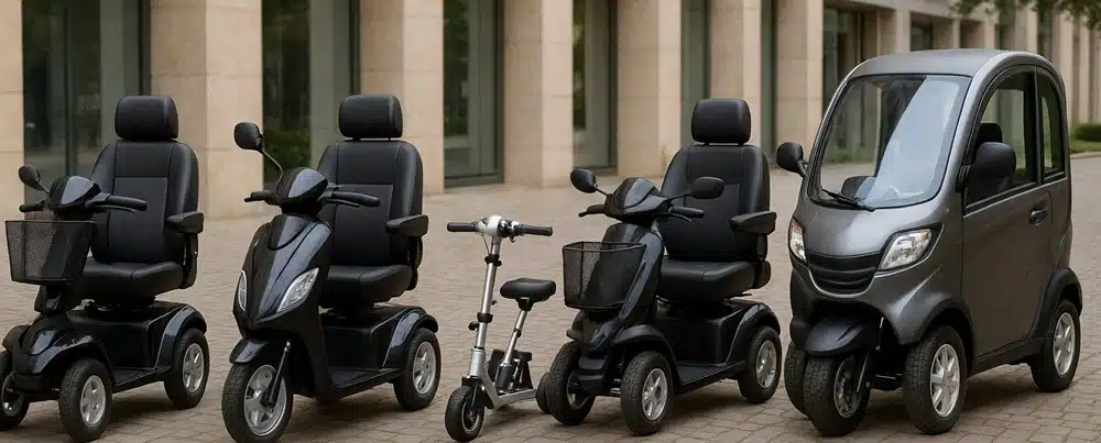 Overzicht populaire scootmobielen voor ouderen in 2025, inclusief overdekte modellen