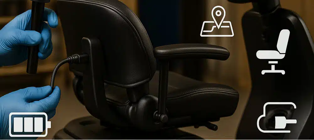 Personaliseren moderne scootmobiel met accessoires zoals stokhouder, USB-poort en lithium-ion accu