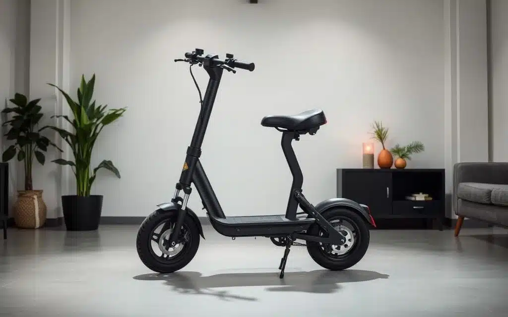 Opvouwbare scootmobiel in onze showroom in Bassevelde