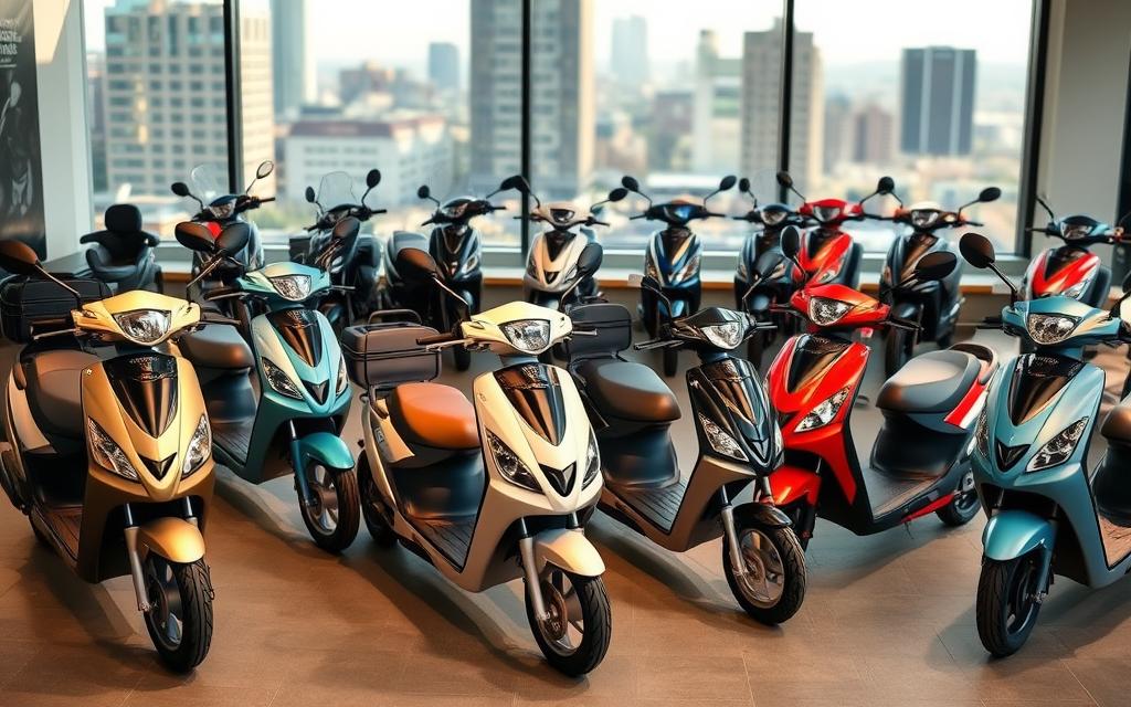 Verschillende modellen scootmobielen