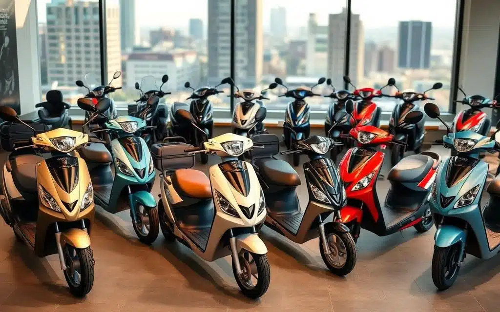 Verschillende modellen scootmobielen