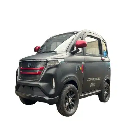 for motion brik - rijbewijsvrije auto mat zwart met hoge instap