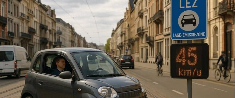Elektrische brommobiel in Brussel binnen de LEZ als compacte 45 km auto
