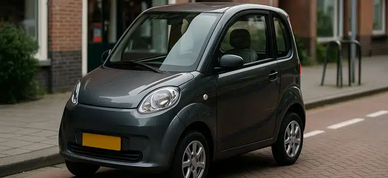 compacte overdekte 45 km auto als alternatief voor een brommobiel