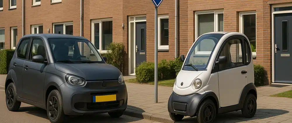 Verschil tussen brommobiel met rijbewijs AM op de rijbaan en rijbewijsvrij gehandicaptenvoertuig op de stoep in Flevoland