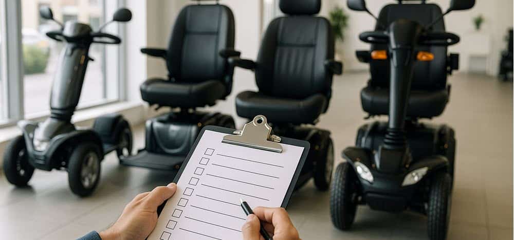 Verschillende scootmobielen om te vergelijken bij keuze tussen ZIN en PGB