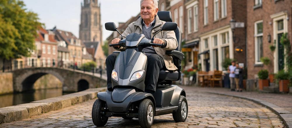 Scootmobiel in Amersfoort centrum tijdens comfortabel rijden voor dagelijks gebruik