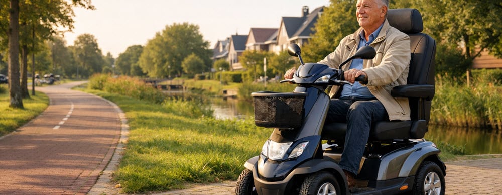 Scootmobiel kiezen bij lichamelijke klachten met comfortabele zithouding en rugondersteuning
