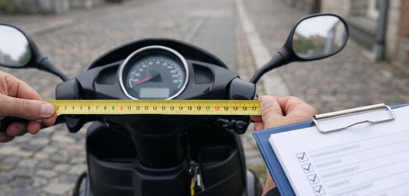 Vmax- en breedtecheck (1 meter) bij scootmobiel in België om de juiste voertuigcategorie te bepalen
