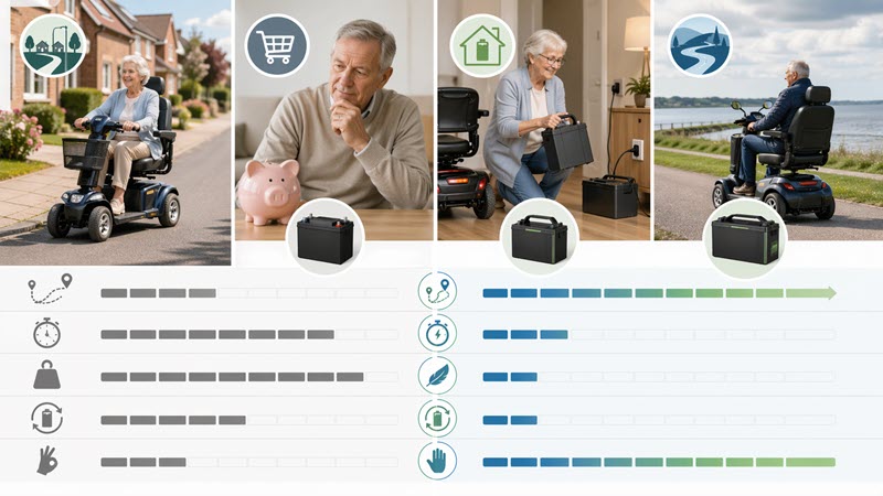 Keuzehulp voor het kiezen van de juiste scootmobiel accu op basis van gebruik en bereik