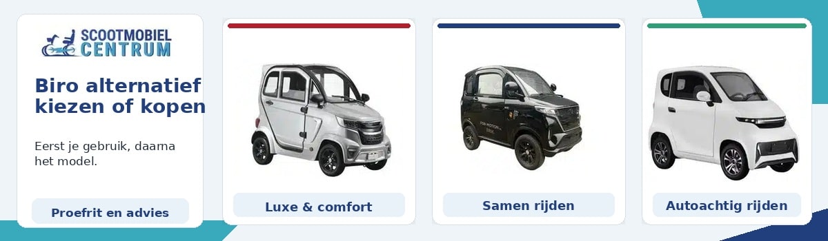 Biro alternatief kiezen of kopen bij ScootmobielCentrum met proefrit en persoonlijk advies