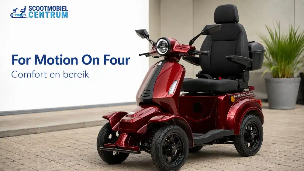 Rode For Motion On Four met vier wielen en verstelbare comfortstoel