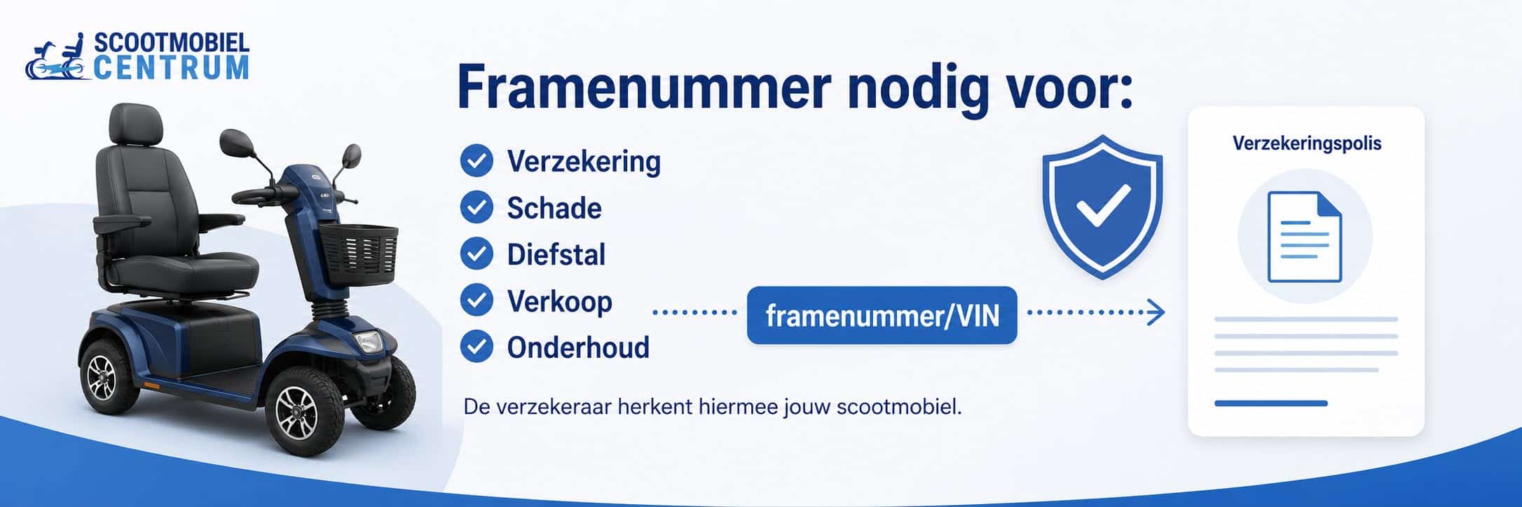 Framenummer nodig voor het afsluiten van een scootmobiel verzekering