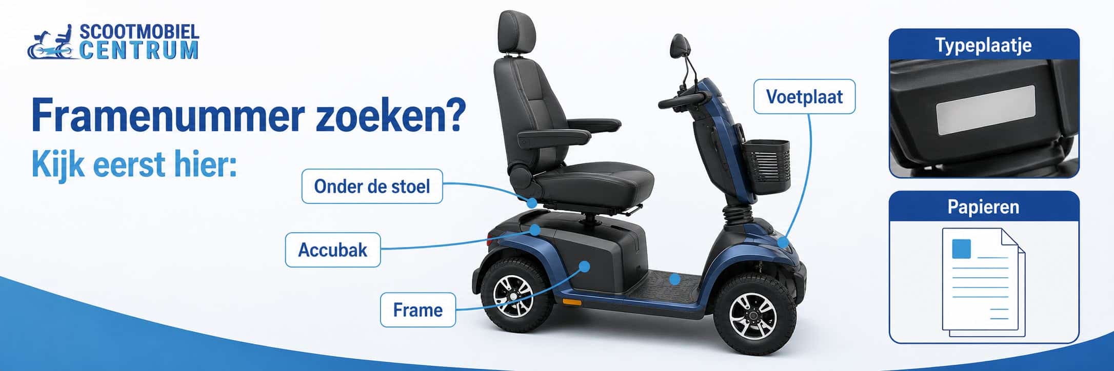 Framenummer van een scootmobiel vinden