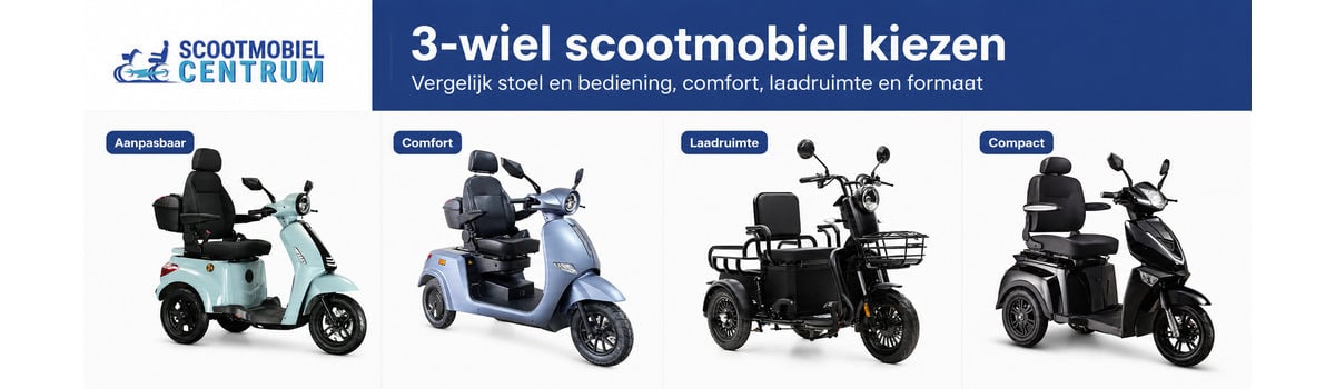 For Motion Fast One T, Triflex, Cargos en IVA Z1000 als verschillende 3-wiel scootmobielen