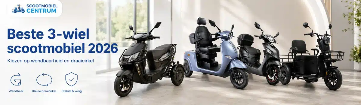 Vergelijking van 3-wiel scootmobielen op wendbaarheid, comfort en draaicirkel