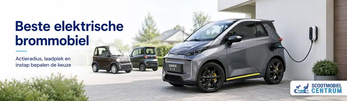 Swapa Zip L6e bij een laadpunt als beste elektrische brommobiel uit de praktijktest