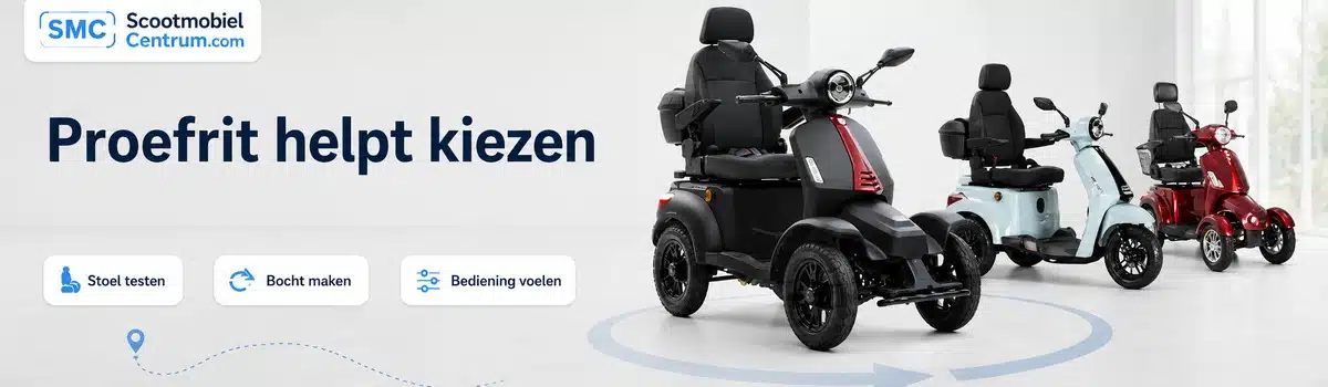 Beste scootmobiel proefrit voor stoel bediening draaicirkel en rijcomfort