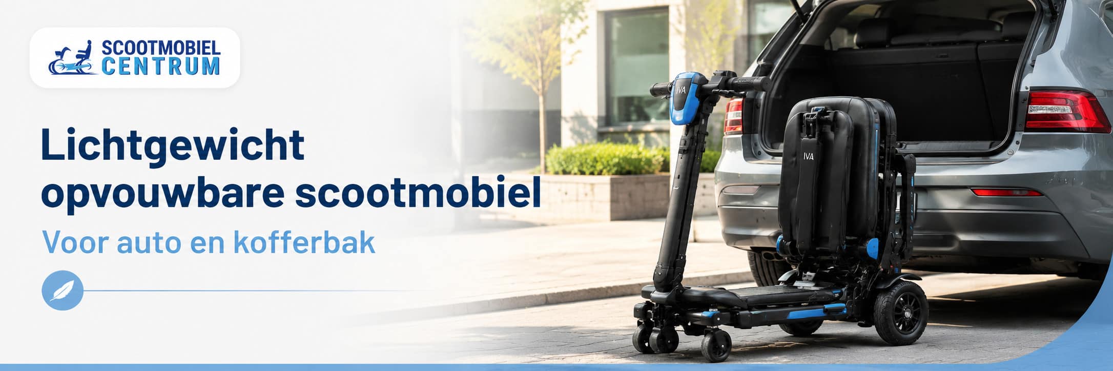 Lichtgewicht opvouwbare scootmobiel voor auto en kofferbak