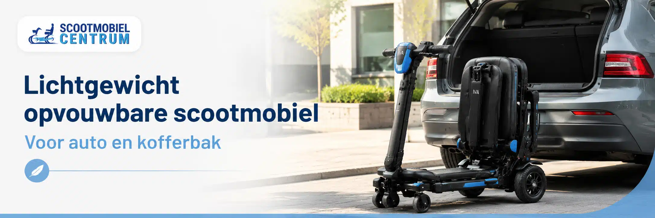 Lichtgewicht opvouwbare scootmobiel voor auto en kofferbak