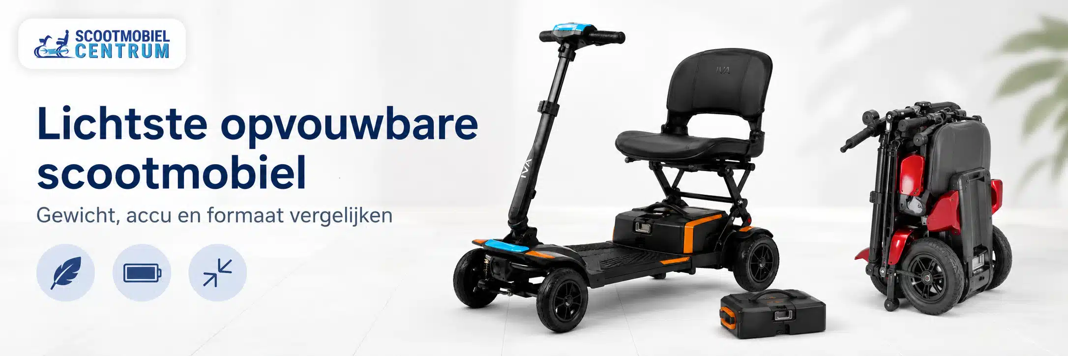 Opvouwbare scootmobielen vergeleken op gewicht, accu en opgevouwen formaat