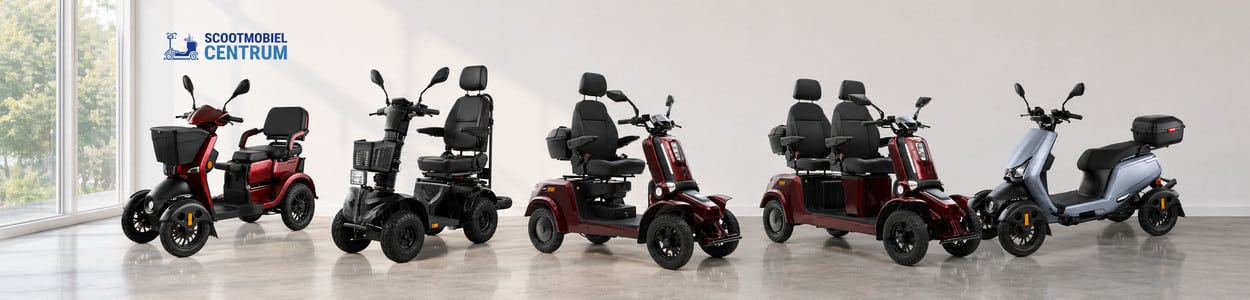 For Motion Compa, Forto, Forty-5, Forty-5-DUO en Quadros naast elkaar in de showroom.