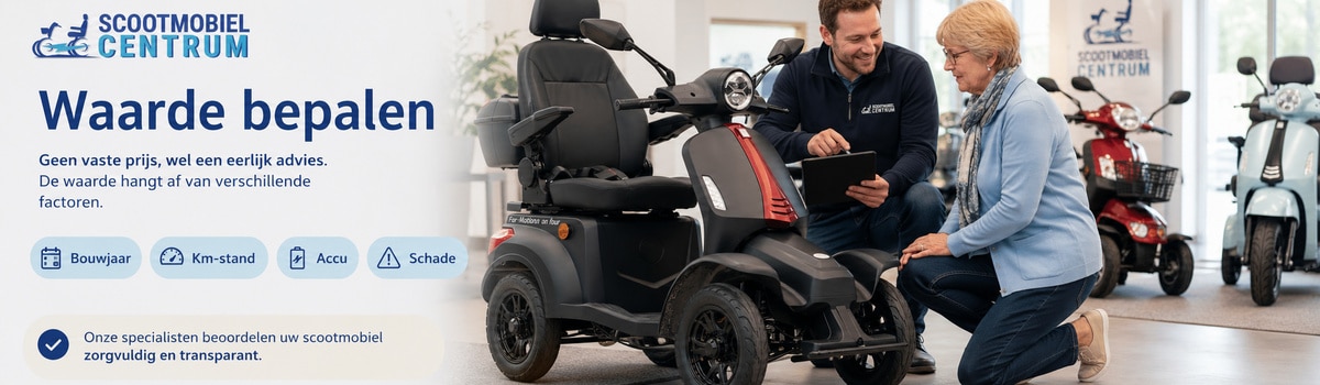 Scootmobiel verkopen waarde bepalen op bouwjaar kilometerstand accu staat en schade
