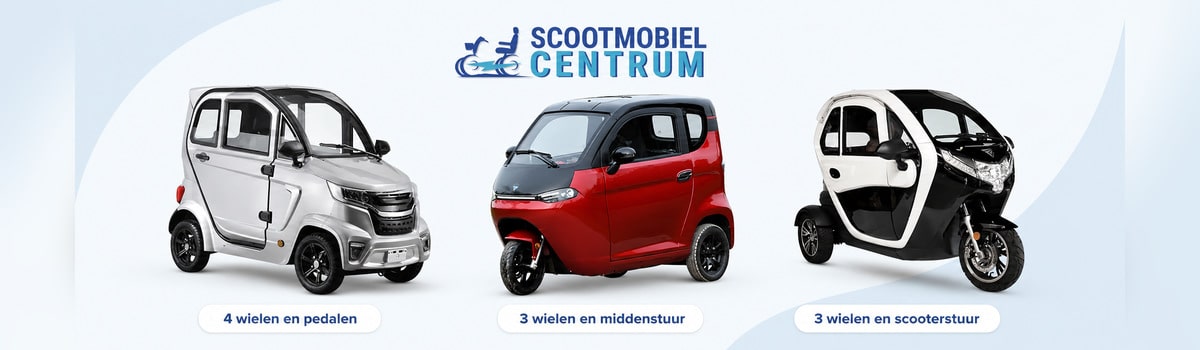 Gesloten scootmobiel auto’s met drie en vier wielen en verschillende bediening