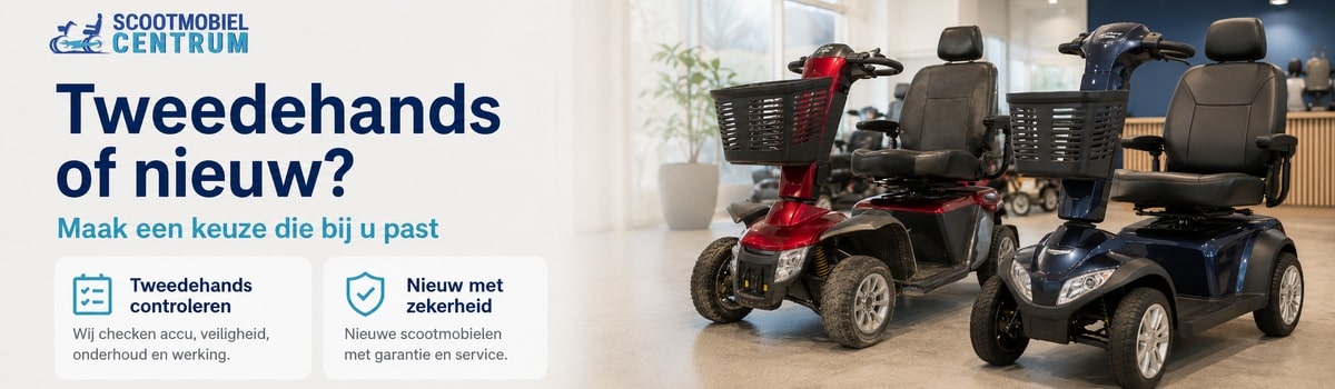 Tweedehands of nieuwe scootmobiel kiezen op prijs garantie accu en gebruik