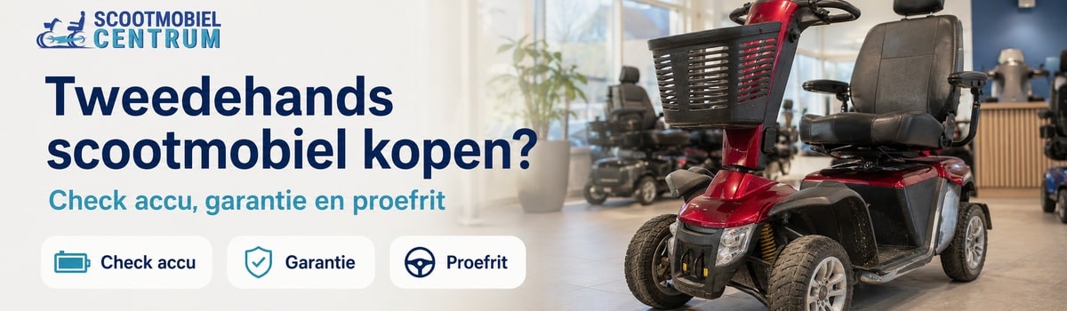 Tweedehands scootmobiel kopen checklist voor accu garantie en proefrit