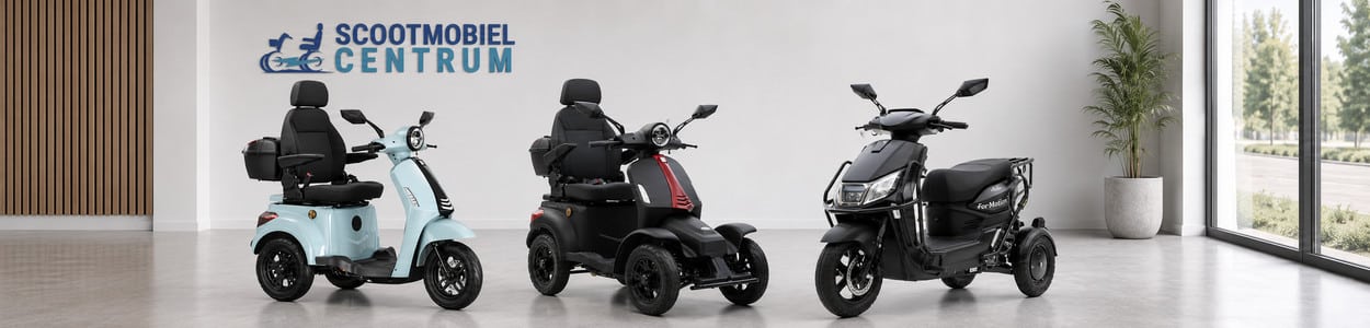 For Motion Compa, Forto, Forty-5, Forty-5-DUO en Quadros naast elkaar in de showroom.